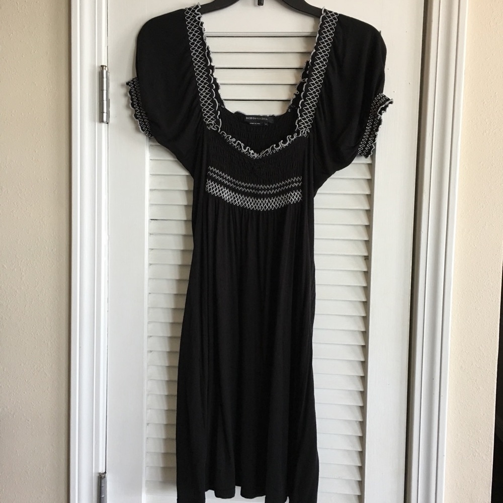 BCBGMAXAZRIA Black/White Short sleeves Dress